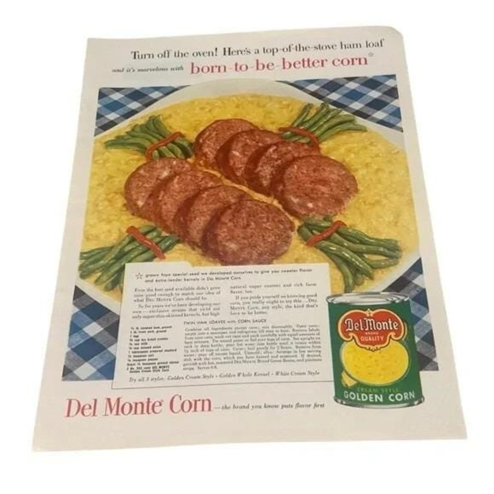1954 Del Monte Corn Born to be Better Original Vintage Print Ad